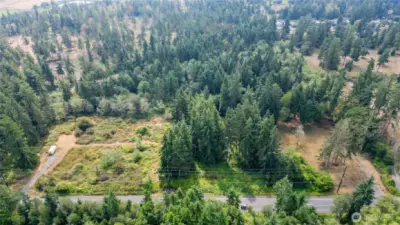 Over view of site with both driveway entrances