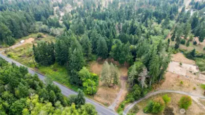 Over view of site with both east and west driveway acesses shown