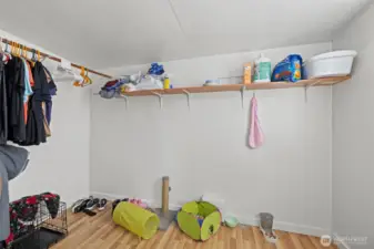 Walk in Closet in a bedroom downstairs