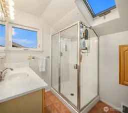 En-suite 3/4 Bath in the primary.