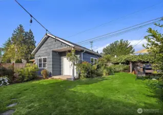 2-car detached garage in back with alley access.  Extra room inside for storage and toys.