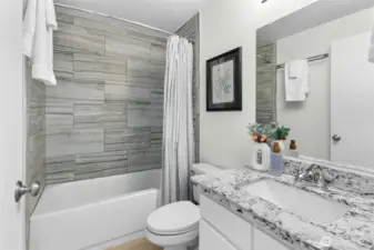 Large shared full bath on the 2nd level.