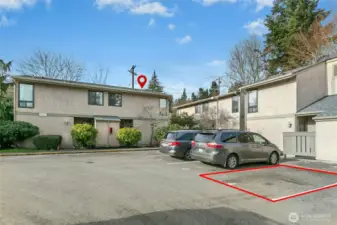 Reserved parking space #4. Guest parking available.