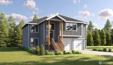 Image is a rendering. Photographs are for illustrative purposes only. Features, finishes, interior/exterior colors, landscaping and floorplan shown may vary from actual homes built