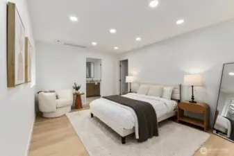 Private primary suite designed as a true retreat