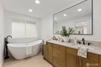 Spa-inspired soaking tub for ultimate relaxation