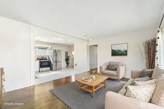 Great flow from the living room into the kitchen!