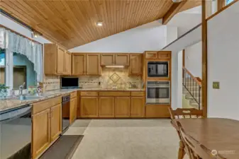 Wood accents throughout kitchen