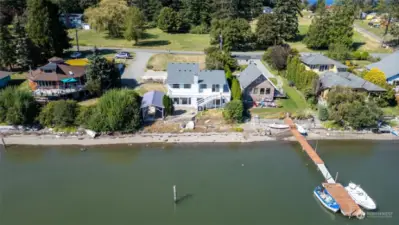 Home and boat house on beach (the dock belongs to the next door neighbor)