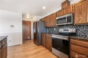 Kitchen with New Range and Refrigerator