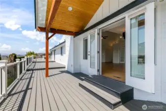 New Deck with Access to Kitchen on Right