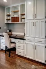 Desk area in kitchen