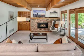 Cozy family room with gas fireplace inserts. Wet bar also!