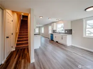 2 ADDITIONAL BEDROOMS UPSTAIRS...TO THE LEFT IS THE DOOR TO THE MONSTER GARAGE