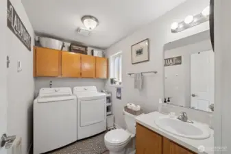 1/2 bath with laundry.