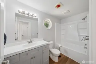 Updated bathroom! New vanity, new LVP flooring & new tub/shower!