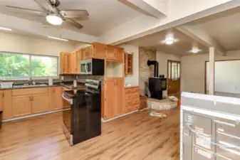 Main floor kitchen open to livingroom