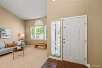 Grand entry with high ceilings.