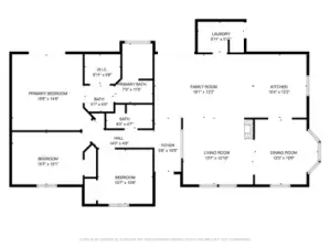 Floorplan schematic with approximate room dimensions.  All measurements are approximate, buyer to verify all.
