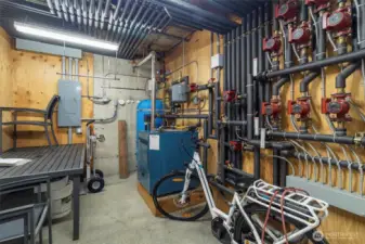 House engine room show Radiant floor system