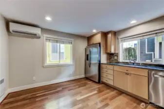 large sunny kitchen