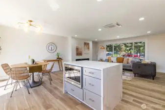 Vinyl plank flooring throughout the home