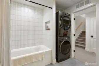 Lower level full bath and included washer / dryer.