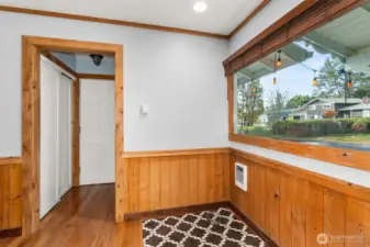 Convenient breakfast nook located just off the kitchen, offering a comfortable spot for quick meals or meal prep overflow. Efficient pantry space that maximizes storage and keeps your kitchen neatly organized.