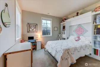 Guest Bedroom with Murphy Bed & shelving.