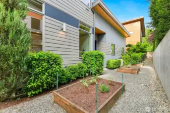 Sunny side yard has tons of space, plant beds are ready for some spring action!
