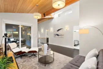 The loft has access to the covered deck as well