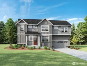 Will be a 3 car elevation B with dropped garage for extra storage.