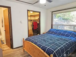 Spacious and bright! You will notice the small walk in closet to the right hand side, and the bathroom to the left.