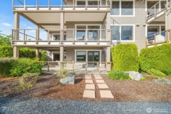 End unit with wonderful covered patio which can be accessed from main living area and primary suite.