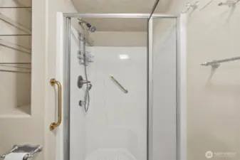 Shower area in secondary bath.