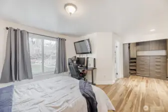 Main floor prime with extensive built-in closet plus gorgeous 3/4 bath