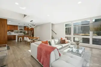 Great room with dining space