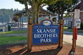 Skansie Park downtown Gig Harbor is the location for summer concerts, Farmers Market, Christmas Tree lighting and so much more.