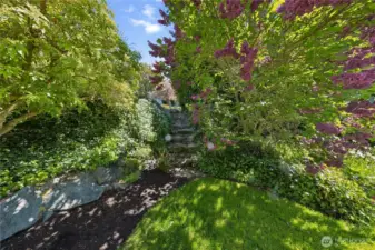 Path from lower yard to upper side yard