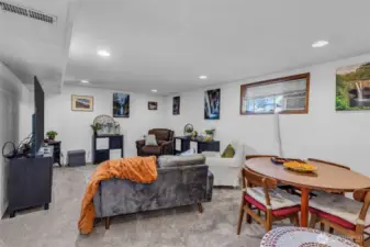 Rec-room with brand new carpet