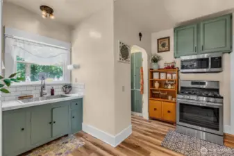 Kitchen with gas stove
