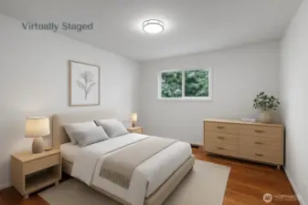 Main level bedroom 2, virtually staged