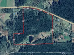Approximate property lines and dimensions. Not guaranteed to be exact.