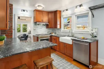 Stainless steel appliances and gas range