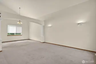 Dining Room with vaulted ceilings