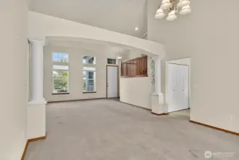 Dining room opens to the kitchen and family room