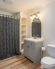 Recently renovated upstairs bathroom