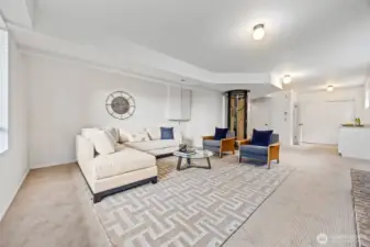 Basement, ADU Living & kitchenette (fridge is in the garage)
