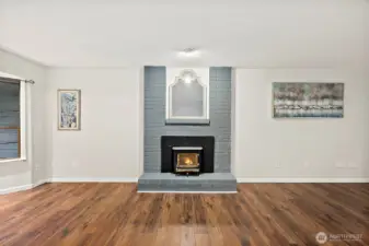 Cozy up to the brick-lined wood burning fireplace during these cold nights and mornings.