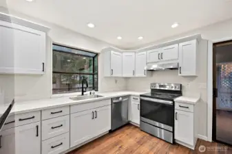 While at the sink you can look out to backyard and the grow a mini herbal plants in your sun window.